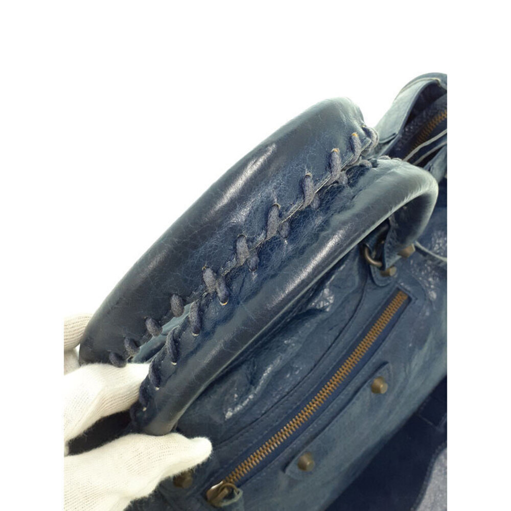 Balenciaga The City Leather Shoulder Bag Blue - Picture 8 of 9